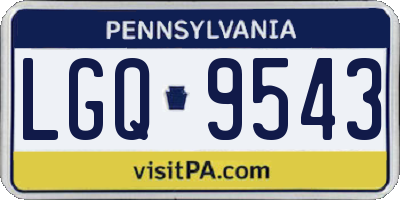 PA license plate LGQ9543