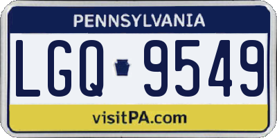 PA license plate LGQ9549