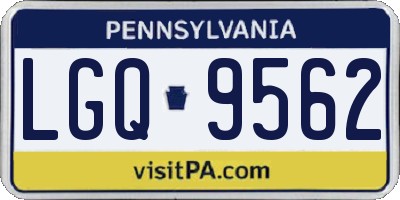 PA license plate LGQ9562
