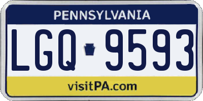 PA license plate LGQ9593