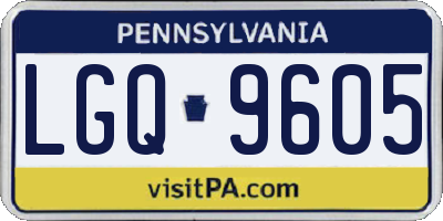 PA license plate LGQ9605