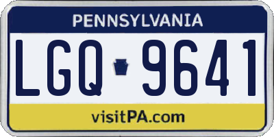 PA license plate LGQ9641