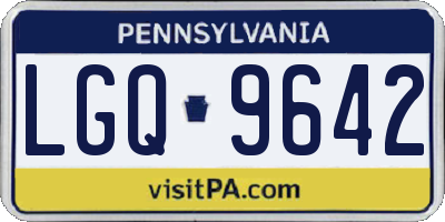 PA license plate LGQ9642