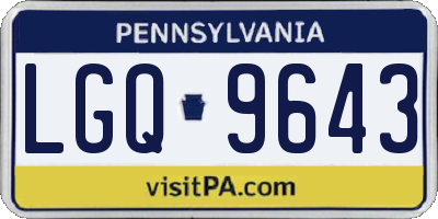 PA license plate LGQ9643