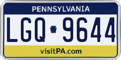 PA license plate LGQ9644