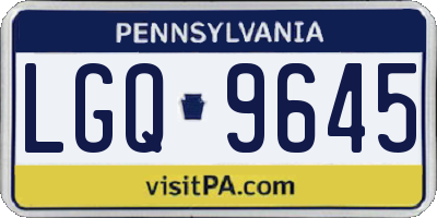 PA license plate LGQ9645