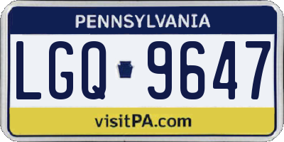 PA license plate LGQ9647