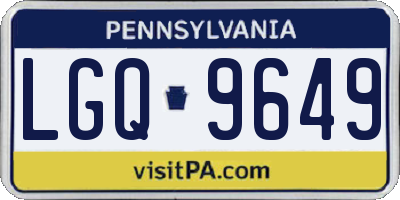 PA license plate LGQ9649