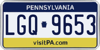 PA license plate LGQ9653