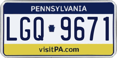 PA license plate LGQ9671