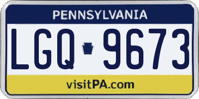PA license plate LGQ9673
