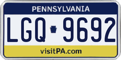 PA license plate LGQ9692