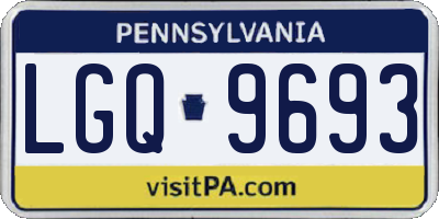 PA license plate LGQ9693