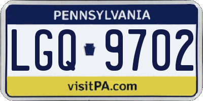 PA license plate LGQ9702