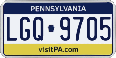 PA license plate LGQ9705