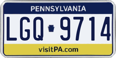 PA license plate LGQ9714