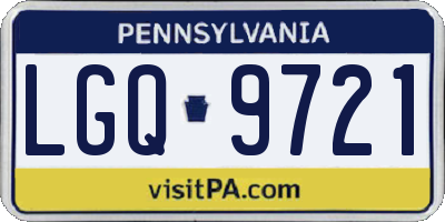 PA license plate LGQ9721