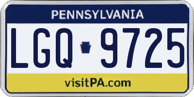 PA license plate LGQ9725