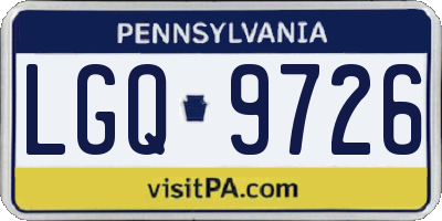 PA license plate LGQ9726