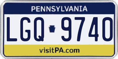 PA license plate LGQ9740