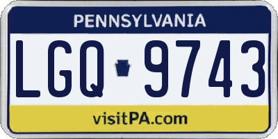 PA license plate LGQ9743