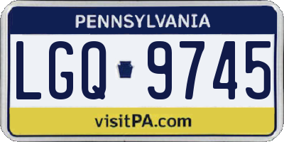 PA license plate LGQ9745