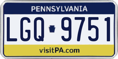 PA license plate LGQ9751