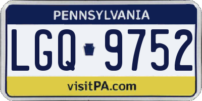 PA license plate LGQ9752