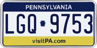 PA license plate LGQ9753
