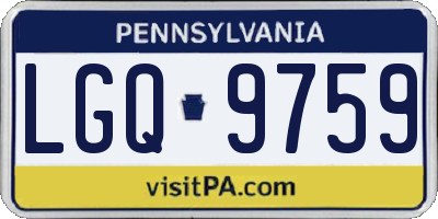 PA license plate LGQ9759
