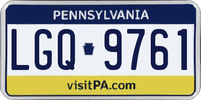 PA license plate LGQ9761