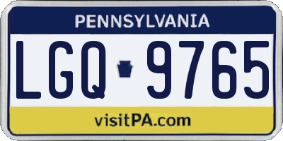 PA license plate LGQ9765