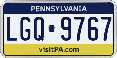 PA license plate LGQ9767