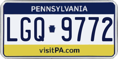 PA license plate LGQ9772