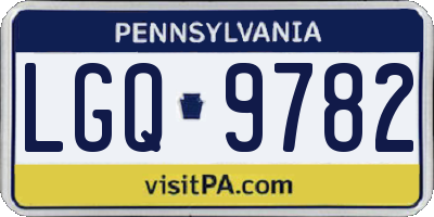 PA license plate LGQ9782
