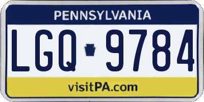 PA license plate LGQ9784