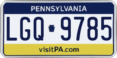 PA license plate LGQ9785