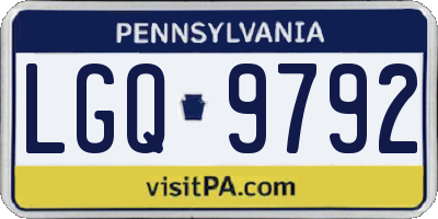PA license plate LGQ9792