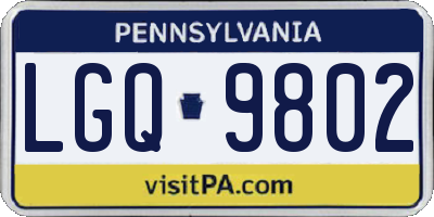 PA license plate LGQ9802
