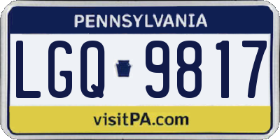 PA license plate LGQ9817