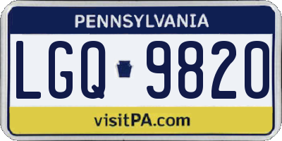 PA license plate LGQ9820
