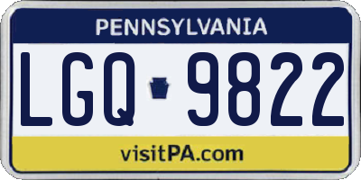 PA license plate LGQ9822