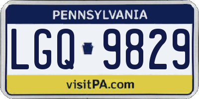 PA license plate LGQ9829