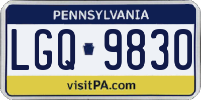 PA license plate LGQ9830