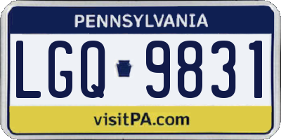 PA license plate LGQ9831