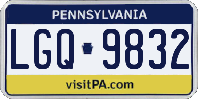 PA license plate LGQ9832