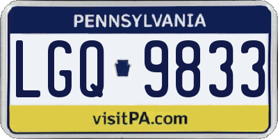 PA license plate LGQ9833