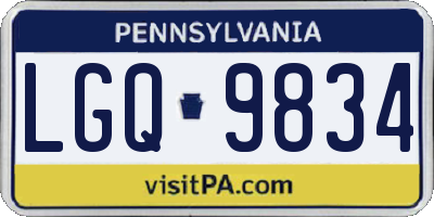 PA license plate LGQ9834