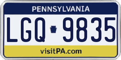 PA license plate LGQ9835