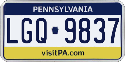 PA license plate LGQ9837